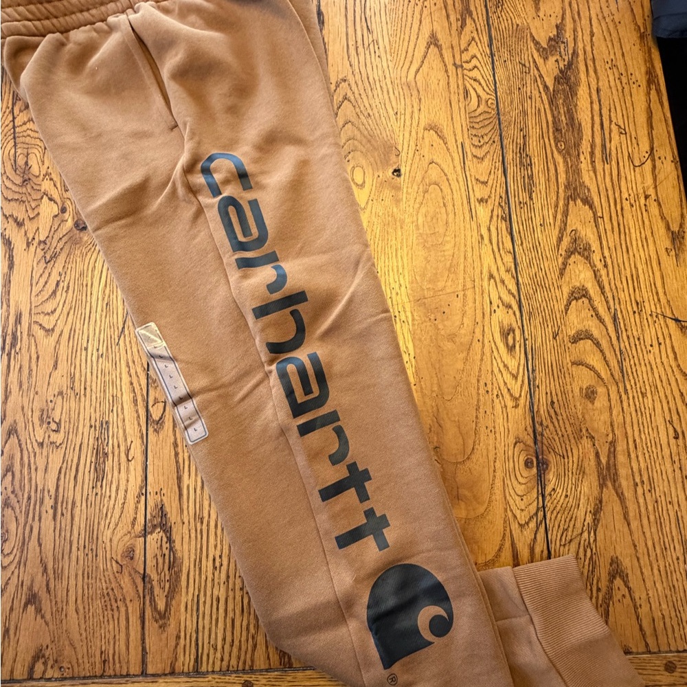 Carhartt Kids Tan Sweatpants with Logo sz 14